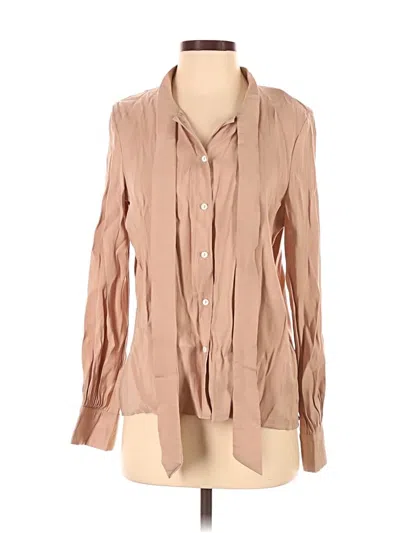Pre-owned Dazy Long Sleeve Blouse In Tan