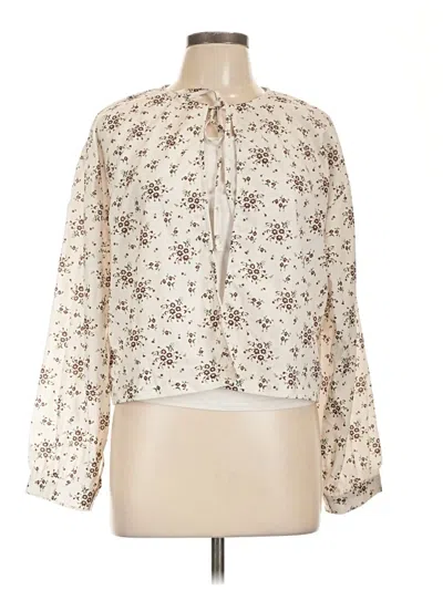 Pre-owned Dazy Long Sleeve Blouse In White