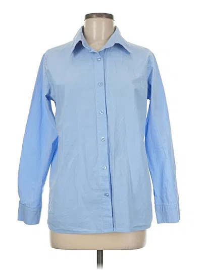 Pre-owned Dazy Long Sleeve Button Down Shirt In Blue