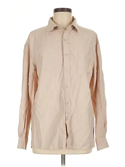 Pre-owned Dazy Long Sleeve Button Down Shirt In Tan