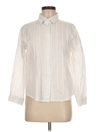 Pre-owned Dazy Long Sleeve Button Down Shirt In White