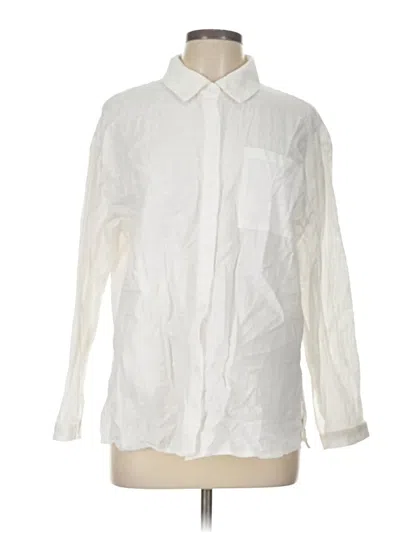 Pre-owned Dazy Long Sleeve Button Down Shirt In White