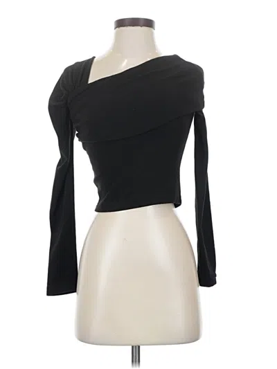 Pre-owned Dazy Long Sleeve Top Black One Shoulder Neckline Tops
