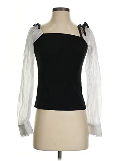 Pre-owned Dazy Long Sleeve Top Black Square Neckline Tops
