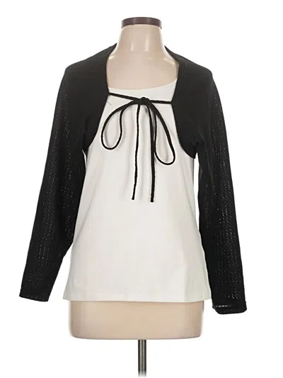 Pre-owned Dazy Long Sleeve Top Black Tie Neck Tops