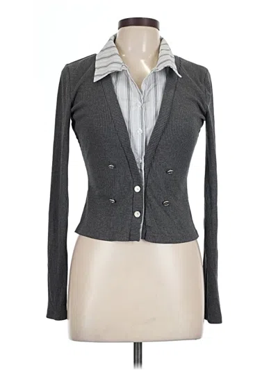 Pre-owned Dazy Long Sleeve Top Gray Cowl Neck Tops