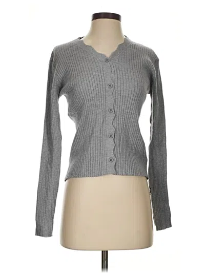 Pre-owned Dazy Long Sleeve Top Gray Sweetheart Neckline Tops