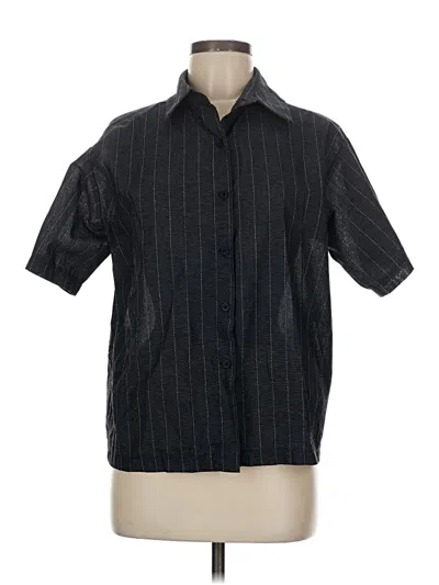 Pre-owned Dazy Short Sleeve Blouse In Black