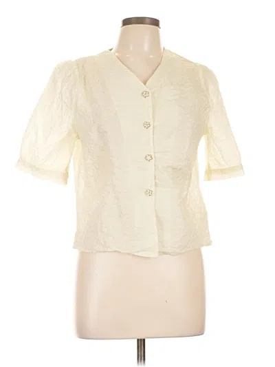 Pre-owned Dazy Short Sleeve Blouse In Ivory