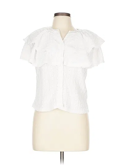 Pre-owned Dazy Short Sleeve Blouse In White