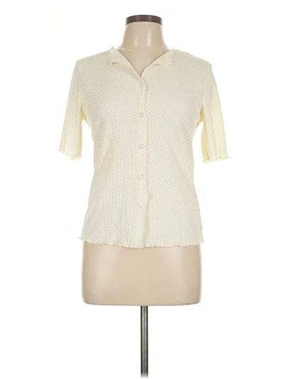 Pre-owned Dazy Short Sleeve Blouse In White