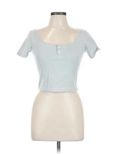 Pre-owned Dazy Short Sleeve Henley Shirt In Blue