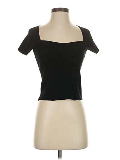 Pre-owned Dazy Short Sleeve Top Black Square Neckline Tops