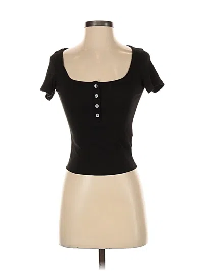 Pre-owned Dazy Short Sleeve Top Black Sweetheart Neckline Tops
