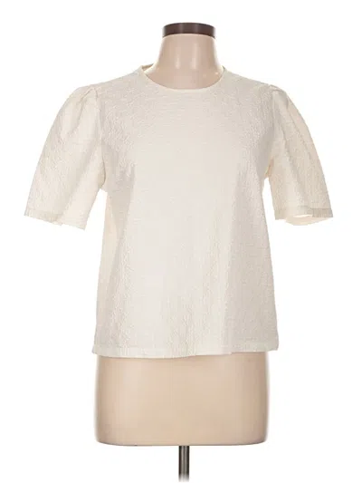 Pre-owned Dazy Short Sleeve Top Ivory Crew Neck Tops