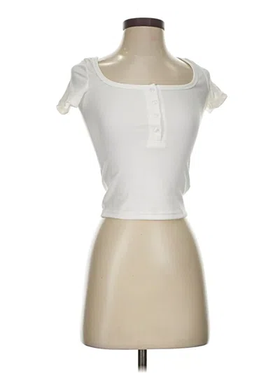 Pre-owned Dazy Short Sleeve Top Ivory Sweetheart Neckline Tops