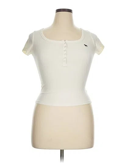 Pre-owned Dazy Short Sleeve Top Ivory Sweetheart Neckline Tops In White