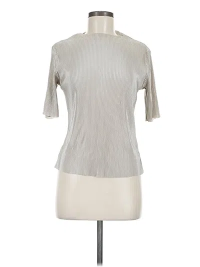 Pre-owned Dazy Short Sleeve Top Silver Mock Neckline Tops