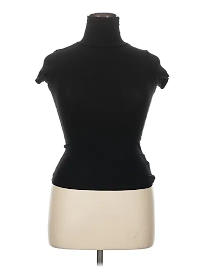 Pre-owned Dazy Short Sleeve Turtleneck In Black