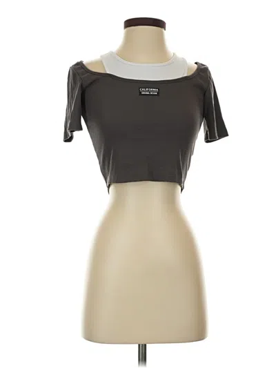 Pre-owned Dazy Short Sleeve Turtleneck In Gray
