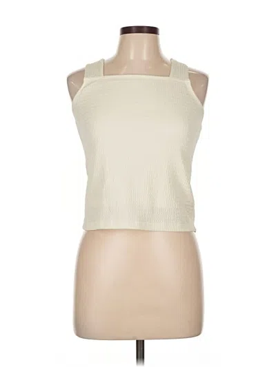 Pre-owned Dazy Sleeveless Top Ivory Halter Neckline Tops In White