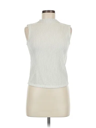 Pre-owned Dazy Sleeveless Top Ivory High Neck Tops In White
