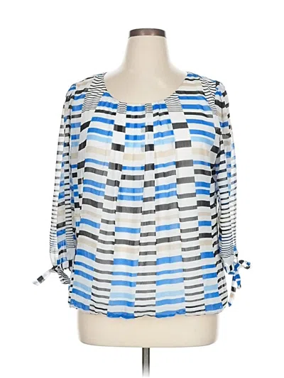 Pre-owned Db Established 1962 3/4 Sleeve Blouse In Blue