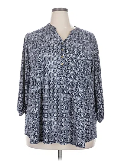 Pre-owned Db Established 1962 3/4 Sleeve Blouse In Blue