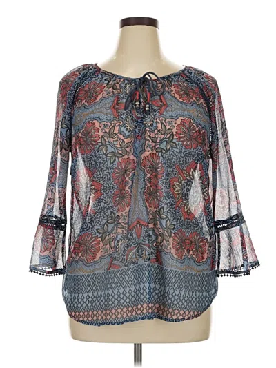 Pre-owned Db Established 1962 3/4 Sleeve Blouse In Blue