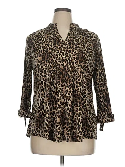 Pre-owned Db Established 1962 3/4 Sleeve Blouse In Brown