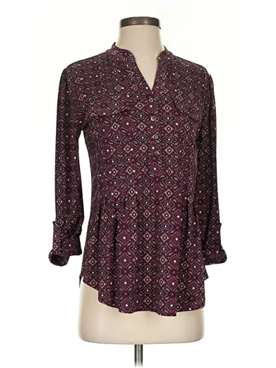 Pre-owned Db Established 1962 3/4 Sleeve Blouse In Burgundy