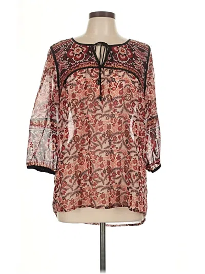 Pre-owned Db Established 1962 3/4 Sleeve Blouse In Burgundy