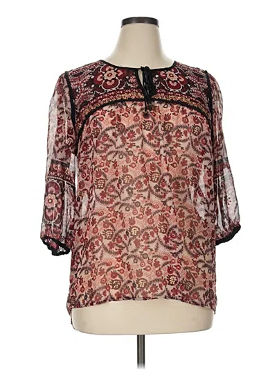 Pre-owned Db Established 1962 3/4 Sleeve Blouse In Burgundy