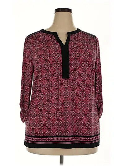 Pre-owned Db Established 1962 3/4 Sleeve Blouse In Burgundy