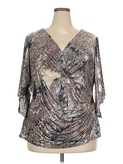 Pre-owned Db Established 1962 3/4 Sleeve Blouse In Silver