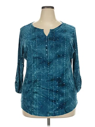 Pre-owned Db Established 1962 3/4 Sleeve Blouse In Teal
