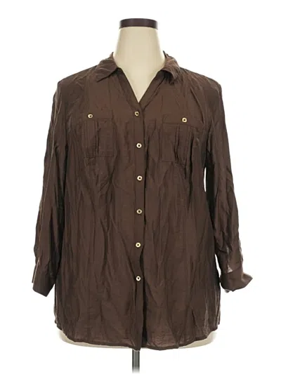Pre-owned Db Established 1962 3/4 Sleeve Button Down Shirt In Brown