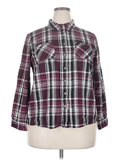 Pre-owned Db Established 1962 3/4 Sleeve Button Down Shirt In Burgundy