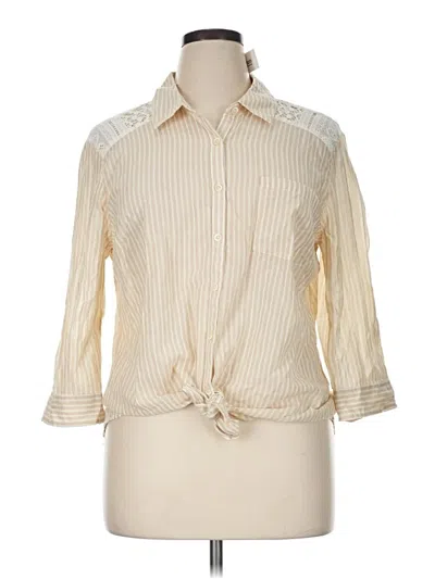 Pre-owned Db Established 1962 3/4 Sleeve Button Down Shirt In Ivory