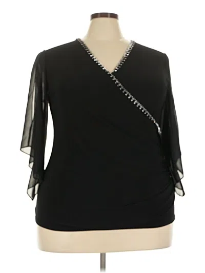 Pre-owned Db Established 1962 3/4 Sleeve Top Black One Shoulder Neckline Tops