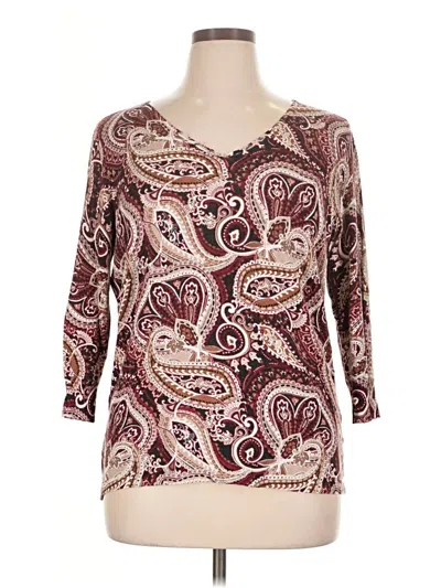 Pre-owned Db Established 1962 3/4 Sleeve T-shirt In Burgundy