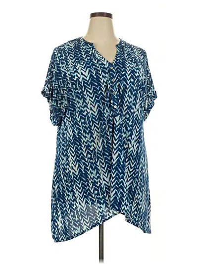Pre-owned Db Established 1962 Short Sleeve Blouse In Blue