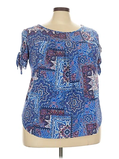 Pre-owned Db Established 1962 Short Sleeve Blouse In Blue