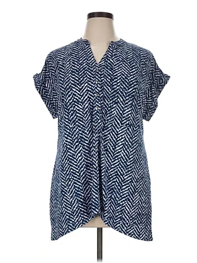 Pre-owned Db Established 1962 Short Sleeve Blouse In Blue