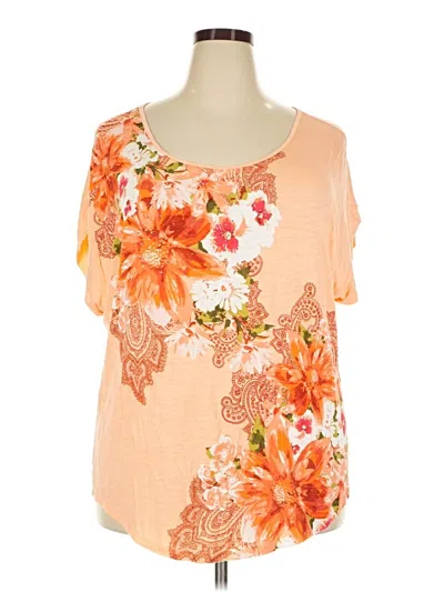Pre-owned Db Established 1962 Short Sleeve Blouse In Orange