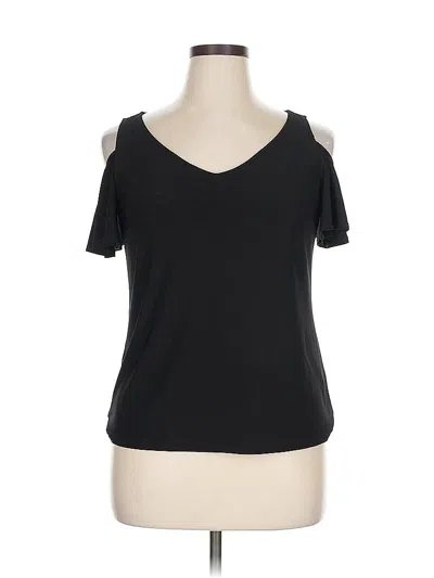 Pre-owned Db Established 1962 Short Sleeve Top Black Cold Shoulder Neckline Tops