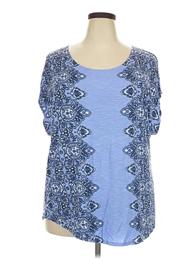 Pre-owned Db Established 1962 Short Sleeve Top Blue Scoop Neck Tops