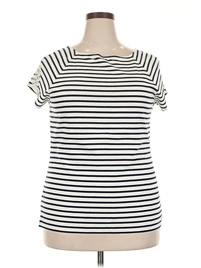 Pre-owned Db Established 1962 Short Sleeve Top Ivory Boatneck Tops