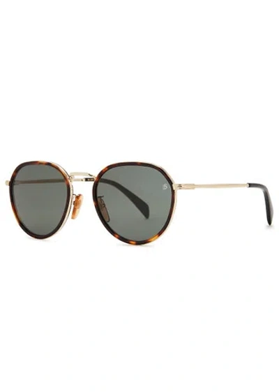 Db Eyewear By David Beckham 1010 Black Oval-frame Sunglasses In Multi