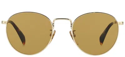 Db Eyewear By David Beckham Round Frame Sunglasses In J5g/2m Gold